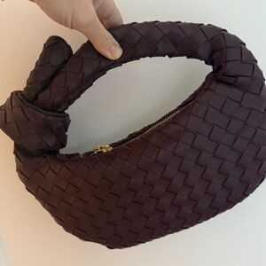 Urban Expressions Burgundy Woven Bag | Bottega Veneta Style